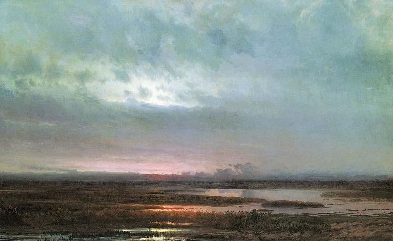 Alexei Savrasov Sundown over a marsh, oil painting picture